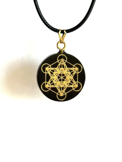 Dije Orgonita Metatron de Cuarzo Blanco, Turmalina, Pirita y Hierro - buy online