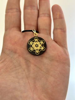 Dije Orgonita Metatron de Cuarzo Blanco, Turmalina, Pirita y Hierro - CAZIMI ORGON