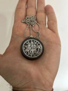 Dije Orgonita Tetragrammaton de Cuarzo Blanco, Shunguita, Turmalina, Pirita y Hierro - tienda online