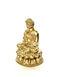 Orgonita Buddha Pequeña de Cuarzo Blanco, Shunguita, Turmalina, Pirita y Hierro - CAZIMI ORGON