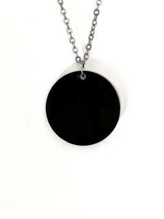 Dije Orgonita Circular Negro de Cuarzo Cristal y polvo de Hierro Atomizado