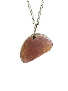 Dije Orgonita “Balance” duo Dorada-Violeta hecha de Cuarzo Cristal y Polvo de Cobre Atomizado