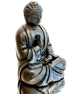 Orgonita Buddha Grande de Hierro, Cuarzo Cristal, Turmalina y Pirita - comprar online