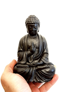Orgonita Buddha Grande de Hierro, Cuarzo Cristal, Turmalina y Pirita - tienda online