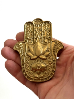 Orgonita Mano de Fatima Dorada de Cuarzo Cristal, Turmalina, Pirita y Hierro en internet