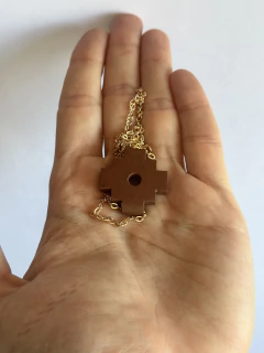 Dije Orgonita Chakana de Cobre, Cuarzo Blanco, Shunguita, Turmalina y Pirita - online store