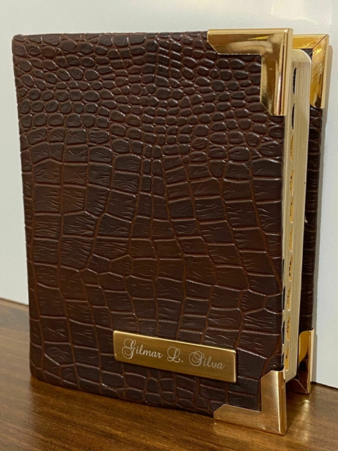 Bíblia Marrom Croco