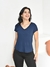BLUSA GOLA V BABY LOOK MANGA CURTA VISCO LYCRA - loja online
