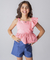 CONJUNTO BATA TRICOLINE E SHORTS BENGALINE GIRA KIDS na internet