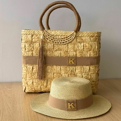 KIT BOLSA DE PALHA BEGE + CHAPÉU PALINA DOBRÁVEL - comprar online