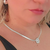 Colar Choker Fita Com Pingente circulo Orgânico Banho Ouro 18k e Prata 925