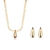 Conjunto Brinco Gota E Colar Choker Fita Gota Lisa Ouro 18k - comprar online