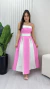 Vestido Bicolor Com Amarração Na Cintura - comprar online