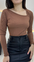 Blusa Com Recorte Em Ribana Peluciada - loja online