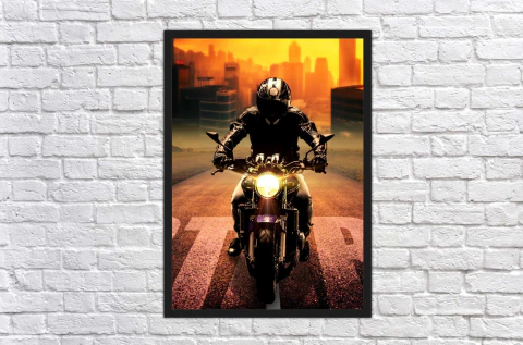 Quadro Decorativo Motos Coleção Com Moldura Tamanho Pequeno 42cmx30cm PP
