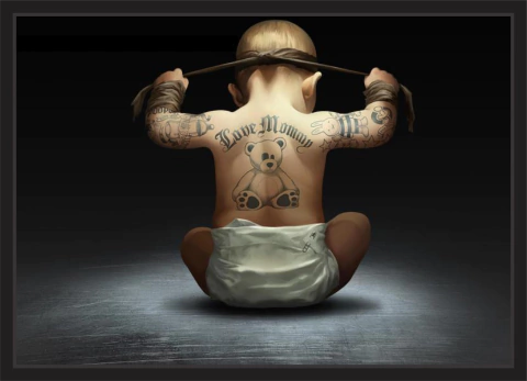 Quadro Decorativo Fantasia Tatuagem Mundo Stúdios Ambientes - comprar online