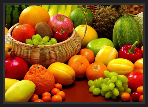 Quadro Decorativo Nutrição Cozinha Frutas Tamanho Normal 55cmx40cm