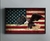 Quadro Decorativo Bandeira Estados Unidos Águia Com Moldura Pc001