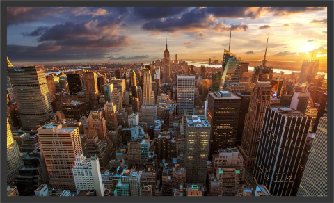 Quadro Decorativo Cidades Nova York Prédios Moldura Tamanho Grande Gg
