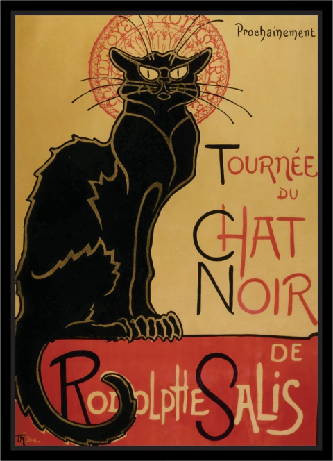 Quadro Decorativo Le Chat Noir O Gato Preto Tamanho Médio Gm