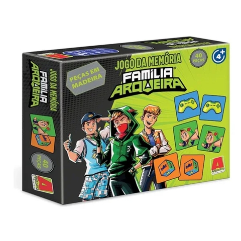 Jogo da Memória 40 pç em madeira -Família Arqueira-Algazarra