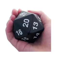 Central Dice - Dado D20 Jumbo: Opaco Preto e Branco - comprar online