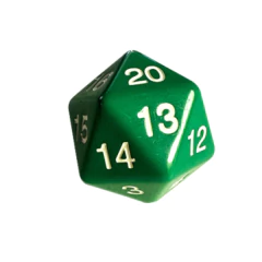 Central Dice - Dado D20 Jumbo: Opaco Verde e Branco - comprar online