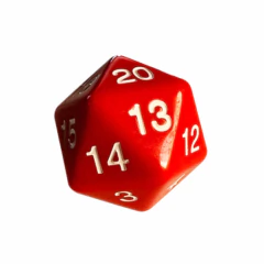 Central Dice - Dado D20 Jumbo: Opaco Vermelho e Branco - comprar online
