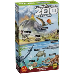 Quebra-cabeça 200 peças Evolução dos Animais - Grow
