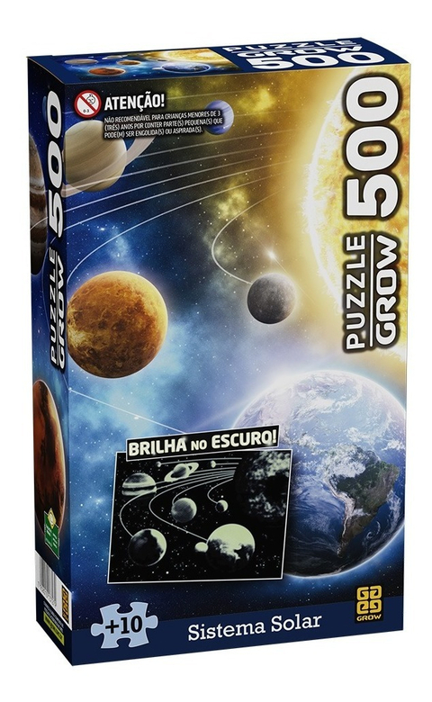 Puzzle 500 peças Sistema Solar - Brilha no escuro - Grow