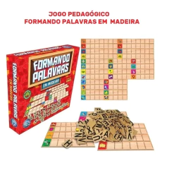 Jogo Formando Palavras em Madeira - Pais e Filhos