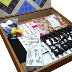 Jogos Classicos 6 em 1 - Xadrez Dominó Dama Ludo Bingo Trilha - Pais e Filhos - Facil Shopping
