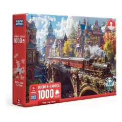 Quebra-cabeça 1000 peças Trem pela Cidade -Toyster