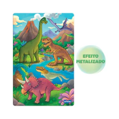 Puzzle Metalizado 100 Pç - Reino Dos Dinos na internet