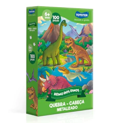 Puzzle Metalizado 100 Pç - Reino Dos Dinos