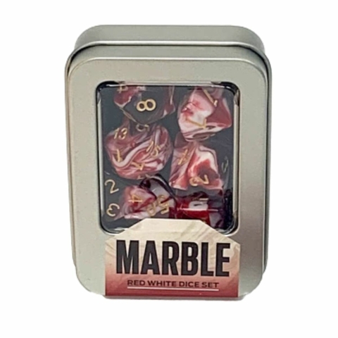 Kit De Dados: Marble Red White - Buró