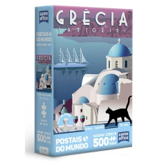 Quebra-cabeça Nano 500 Peças Postais Mundo Grecia Santorini