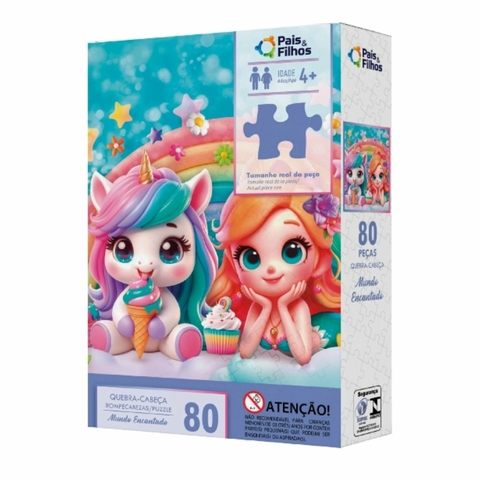 Quebra-Cabeça 80 peças Reino Encantado- Pais e Filhos