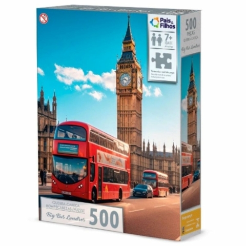 Quebra-Cabeça 500 peças Big Bus Londres - Pais e Filhos