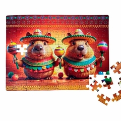 Quebra-Cabeça 100 peças Capivaras Mexicanas - Pais e Filhos - Facil Shopping