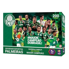 Quebra-cabeça 200 Peças Palmeiras FC Maior Campeão-Mimo Toys