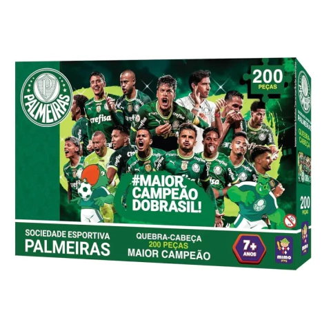 Quebra-cabeça 200 Peças Palmeiras FC Maior Campeão-Mimo Toys