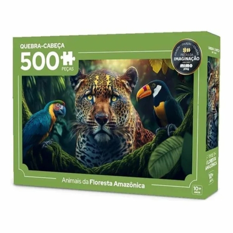 Quebra-cabeça 500 Pç Animais da Floresta Amazônica-Mimo Toys