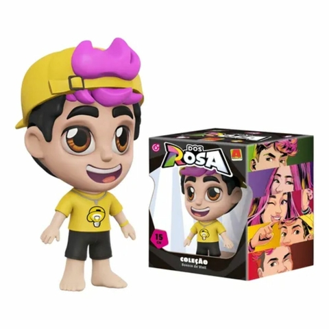 Boneco Infantil Vinil 15cm Dos Rosa - Leozinho - Algazarra