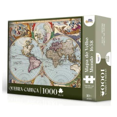 Quebra-Cabeça 1000 peças Mapa do Velho Mundo-1658-Novo Papel - comprar online