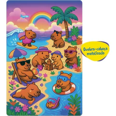 Quebra-Cabeça 100 peças Metalizado Capivara Tropical - Toyster na internet