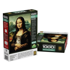 Mini Quebra-Cabeeça 1000 Peças Mona Lisa com Gatinho - Grow na internet