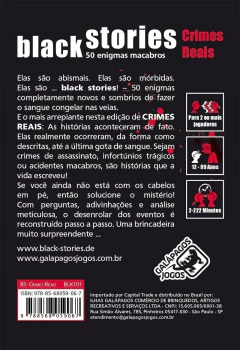 Black Stories: Crimes Reais - Jogo De Cartas, Galápagos - comprar online