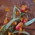 Flor artificial laranja com folhas - comprar online
