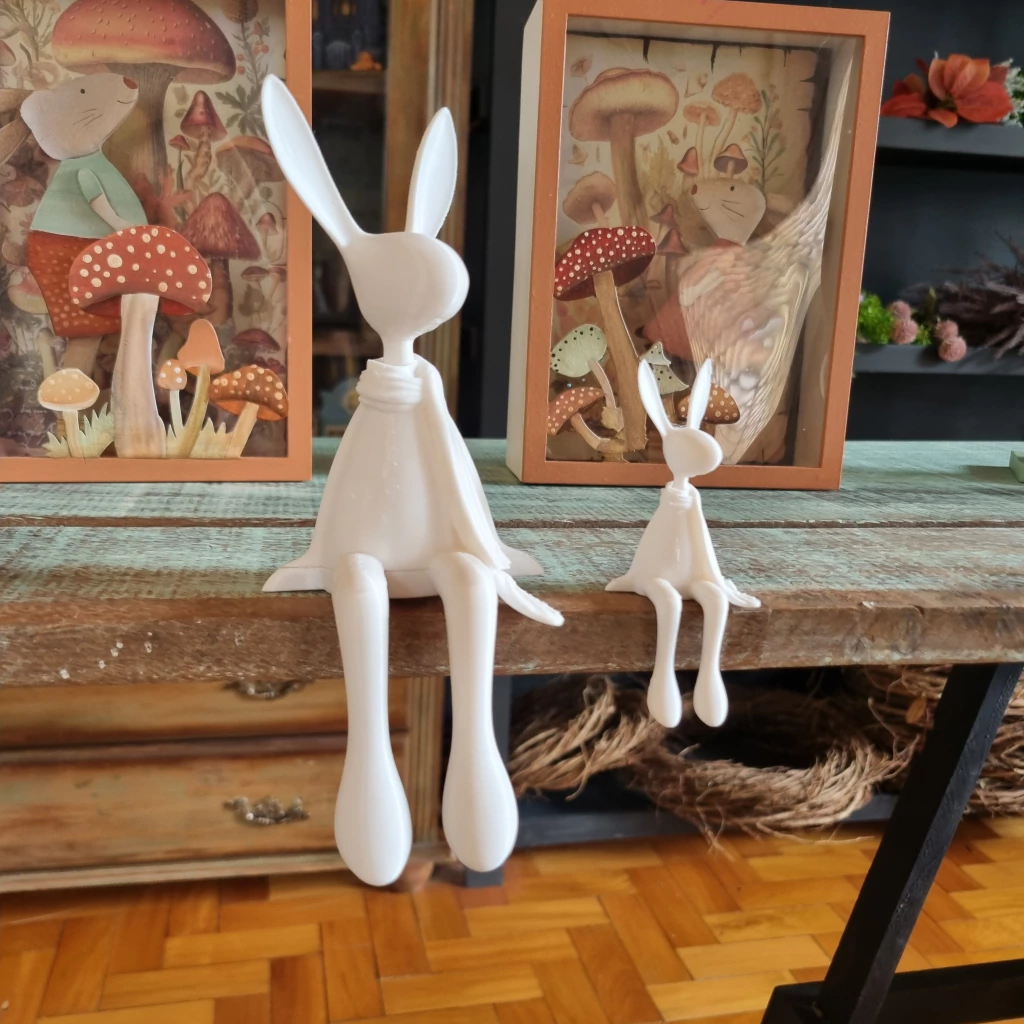Coelho Sentado Miniatura 3D